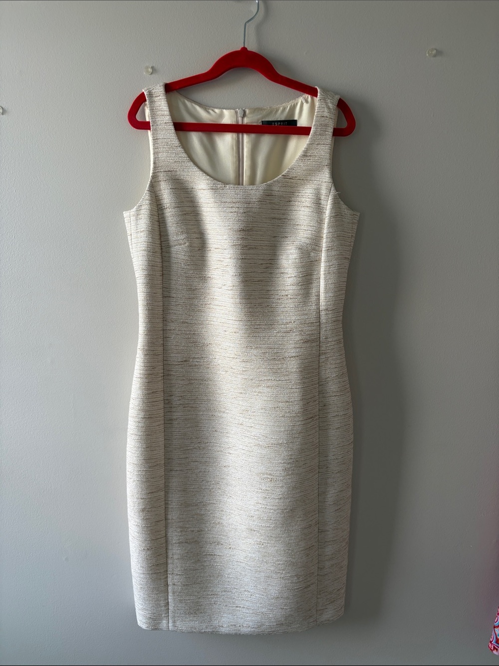 Esprit Cream Textured Sheath Dress